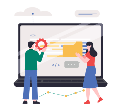 パソコンを操作しているイラスト